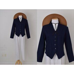 Vintage Navy‎ Wool Crop Jacket | size 12